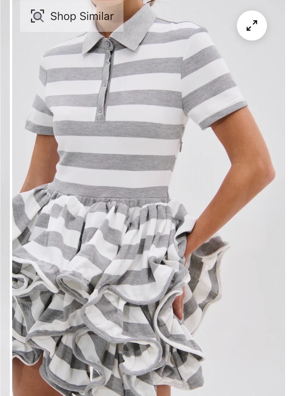 AKIRA OFFICE SIREN STRIPED SHIRT DRESS Size Large - Picture 4 of 5